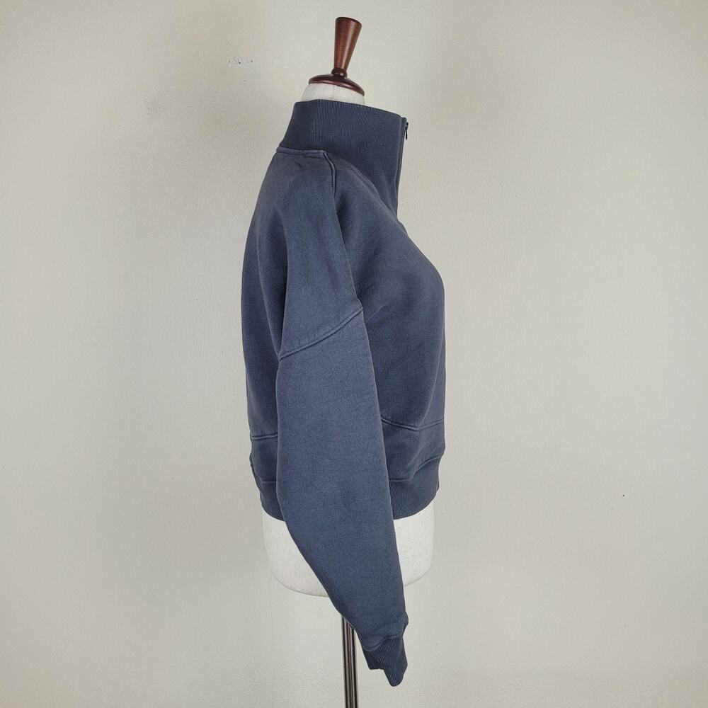 Outdoor Voices Sweatshirt XS Gray Fleece 1/4 Zip Funnel High Neck Nimbus - Picture 5 of 9
